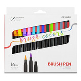 Caneta Pincel Brush Newpen - Kit Com 16 Unidades Com Blender