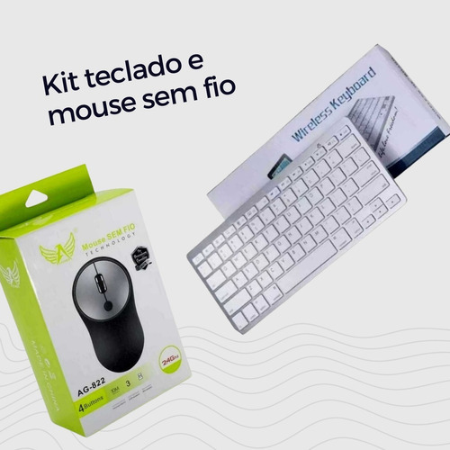 Kit Teclado E Mouse Bluetooth Wireless 2.4 Casa Escritorio