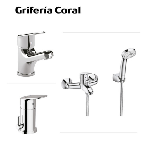 Griferia Roca Coral Monocomando Lavatorio Bidet Ducha Ext 