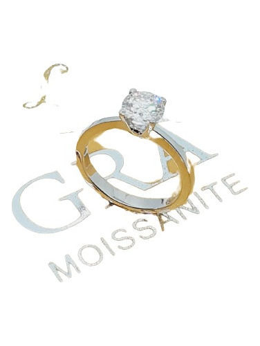 Anel Solitário Moissanite 1ct No Ouro Branco 750