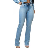Calça Jeans Adulta Flare C/ Elastano Empina Bumbum Set For 
