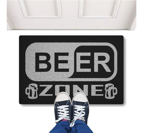 Tapete Capacho Cerveja Beer Zone Churrasqueira 60x40 13mm Cor - Desenho Do Tecido Trama Vinílica 13mm