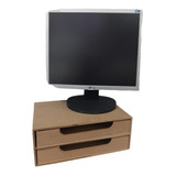 Suporte Para Monitor De Mesa Com 2 Gaveta Mdf 14 X 23.5 X 34