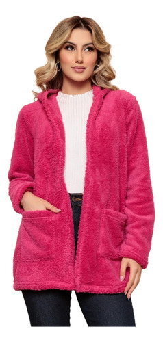 Jaqueta Feminina Casaco Teddy Sobretudo Frio Cores Moda 