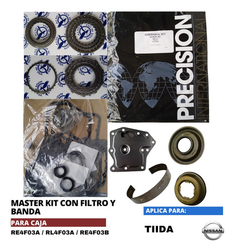 Master Kit Con Pistones, Filtro Y Banda Nissan Tiida Re4f03a Foto 2