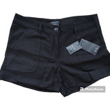 Shorts Corto De Lino Negro Armani Exchange Elegante Y Casual