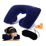 Kit Viaje Viajero Avion Almohada Cuello Tapa Ojos Tapa Oidos