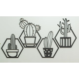 Set De Cuadros Decorativos De Catus En Corte Laser 