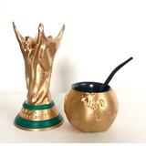 Mate Copa Del Mundo World Cup Qatar 2022 3d + Bombilla 