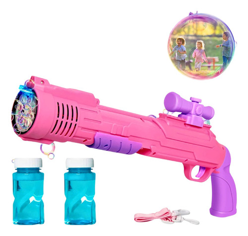 Lançador De Bolhas De Sabão C/ Led  Bazooka Brinquedo Pilhas