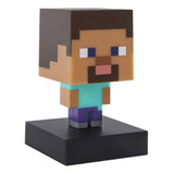 Lampara Minecraft Mojan Luz Led Para Niños Creeper O Steve Color De La Estructura Café