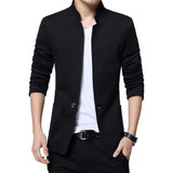 Blazer Moderno Elegante Con Cuello Mao Slim Fit