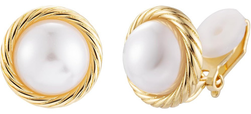 Pendientes Selovo Con Clip De Perlas De Imitación Para Mujer