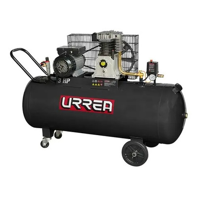 Compresor De Aire Eléctrico Lubricado 200 Lt, 3 Hp, Urrea Negro 60 Hz Monofásica