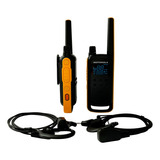 Kit Radio Talkabout Motorola T470 + Fone Headset P1 Com Ptt