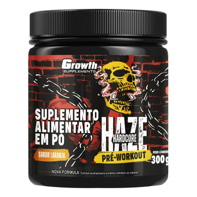 Pré-treino Haze Hardcore 300g Growth Supplements - Laranja | Frete grátis