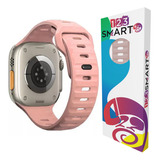 Pulseira De Silicone Mariner Compativel Com Apple Watch Ultra 1 E 2 Iwatch 9 8 7 6 5 4 3 2 1 Se 42mm 44mm 45mm Ultra 49mm Cor Rosa