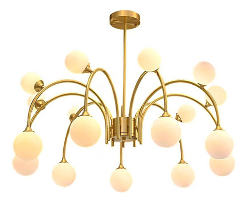 Lámpara Candil Led Diseño De Lujo Nórdico Moderno Benkel Color Dorado