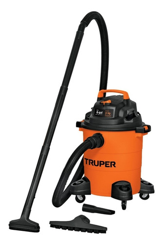Aspiradora Truper Aspi-06 23l 1.15hp Sólidos Y Líquidos 120v Color Naranja/negro