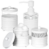 Set De Accesorios De Baño De Vidrio Moderno Blanco (4 ...