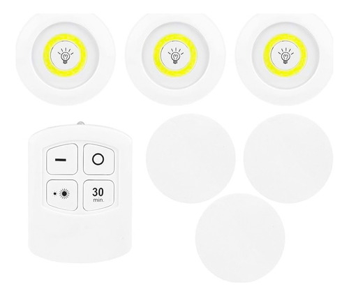 Luces Led Inalambrica Adherible Con Control Remoto 3 Piezas