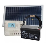 Kit Panel Solar 30w Regulador 5a Bateria 12v 9ah - Enertik