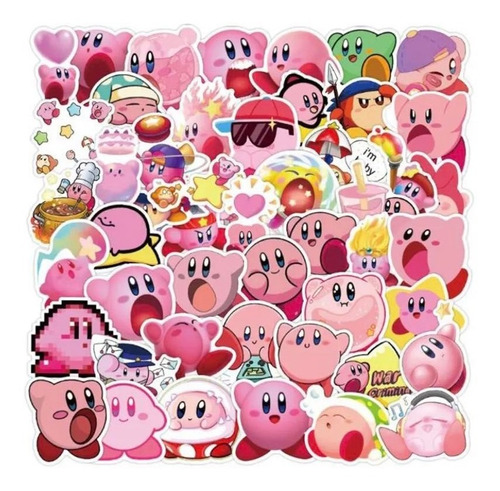 Set 50 Stickers Kirby Videojuegos Pegatinas Calcomanias