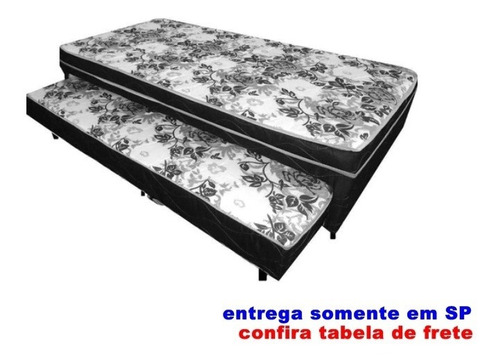 Bicama Cama Box Solteiro Cama Auxiliar Espuma Flex 57cm Alt 