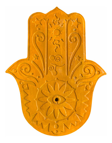 Porta Sahumerios Artesanal Mano De Fátima - Hamsa Maíz#s