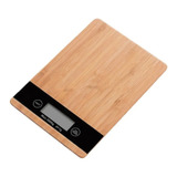 Balanza De Cocina Digital Madera Bamboo 5 Kg Color Marrón Claro