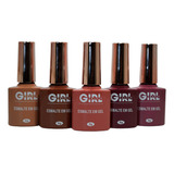 Kit 5 Esmaltes Gel Girl Fatale Cremoso Uv/led Dark Nude 9g