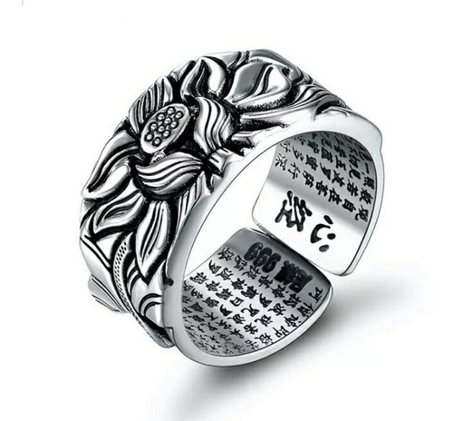 Anillo De Flor De Loto Hombre Y Mujer Plata S999 Moda 2019