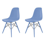 Cadeira Para Sala De Jantar Eames Pp Dsw Inj Azul Aço Hi