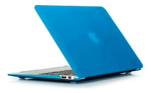 Kit Carcasa Azul Claro Más Tapón Negro Macbook Air 13