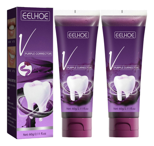 2×branqueamento Dental Roxo Remoção Manchas Dentais Branque