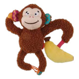 Juguete Para Perro Plush Friendz Gigwi Mono Con Banana Color Marrón