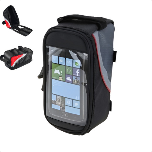 Porta Celular Para Bike Bicicleta Bag A Prova D´agua Quadro Cor Preto