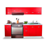 Cocina Integral Modelo Durban Derecha P/estufa 2.40m Roja.