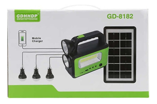 Linterna Led Portátil Planta Carga Solar Incluye 3 Bombillas