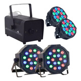 Paquete Luces Disco Dj Led Para Fiestas Maquina De Humo