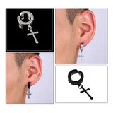 2 Aretes Candonga Piercing Falso Hombre Mujer Acero