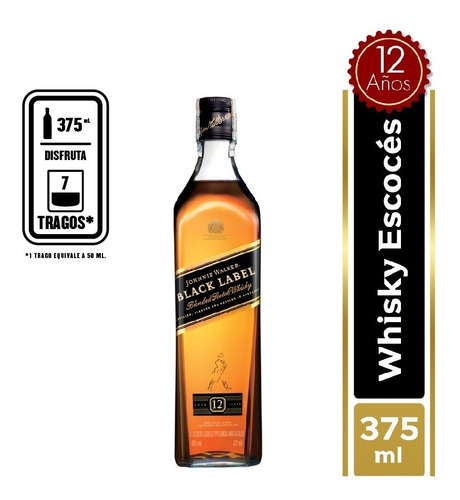 Whisky J.w. Black Label 375ml - mL a $200