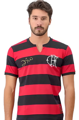 Camisa Flamengo Flatri Zico 10 Braziline Rubro - Negro