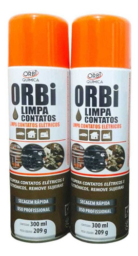 2 Limpa Contatos Elétricos 300ml Da Orbi Química