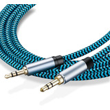 Cable Aux De Audio Estereo 3,5 Mm M/m | Azul Trenzado, 0....