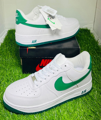 Nike Original Usa Air Forcé 1 07 Cuero (pl Verde) T 24cm