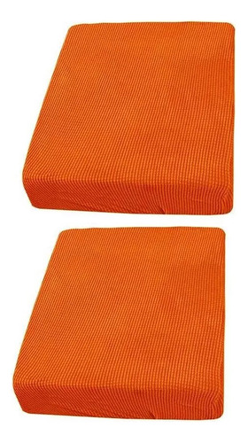 2 Fundas Elásticas De Cojín De Sofá De Color Naranja