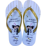 70 Chinelo Personalizado Casamento + Embalagem Brinde