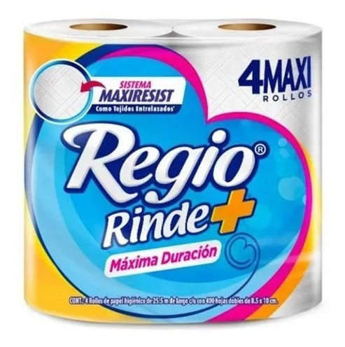 Papel Higiénico Regio® Rinde+ 400hd, 4 Rollos (7 Packs)
