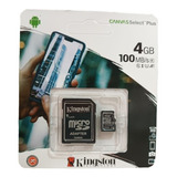 Tarjeta Memoria Kingston Canvas Select Plus Adaptador Sd 4gb